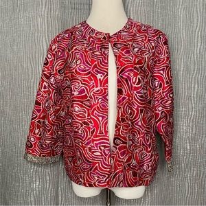 Chicos metallic silk jacket